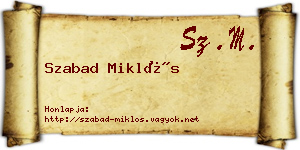 Szabad Miklós névjegykártya