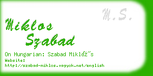 miklos szabad business card